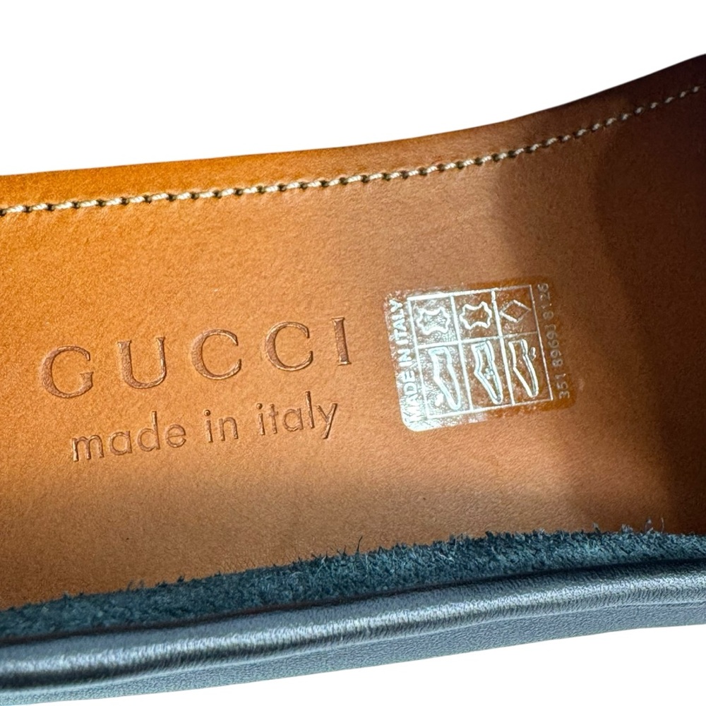GUCCI 624698 Black Leather Horsebit Men's Moccasin Loafers 6 - 6.5US - Picture 9 of 11